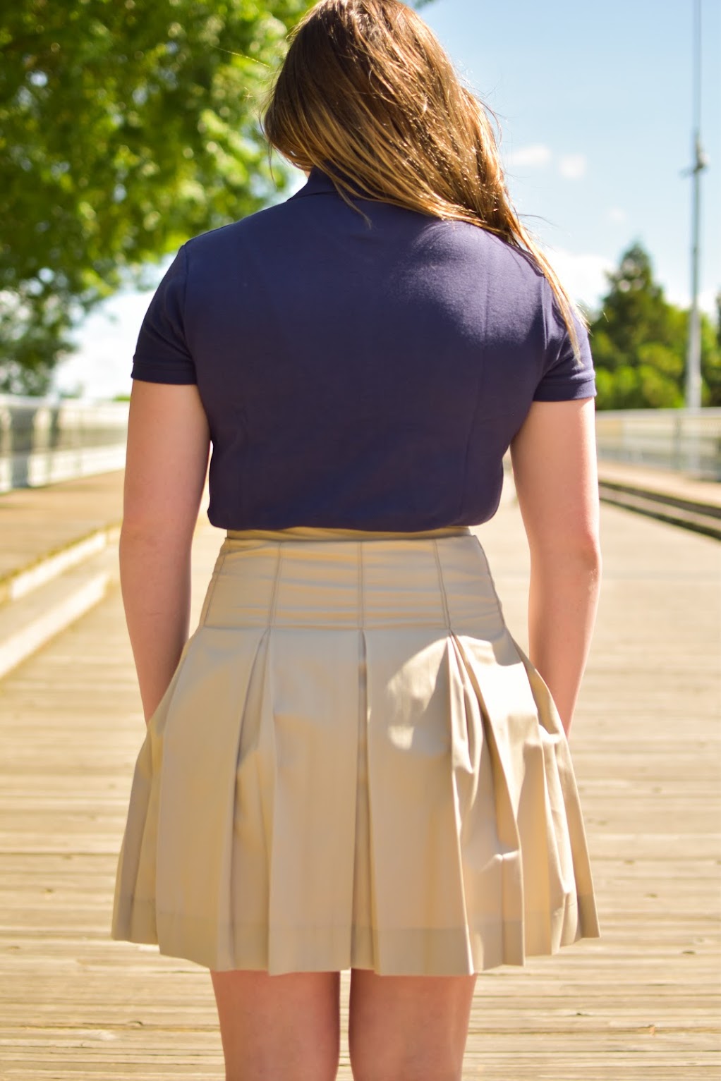 Baylor 8 Pleat Khaki Skirt