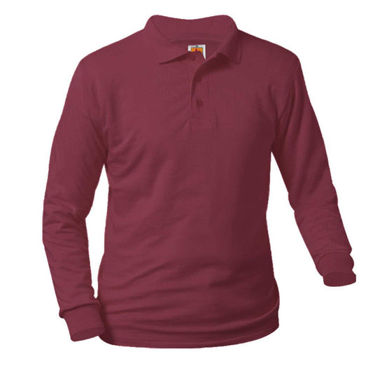 Unisex Pique Knit LONG SLEEVE Polo Shirt